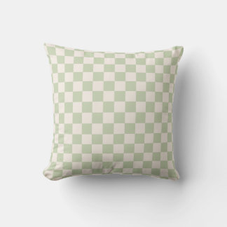 Checkerboard Pastel Groen Geruite Sage Check Kussen