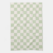 Checkerboard Pastel Groen Geruite Sage Check Theedoek (Verticaal)