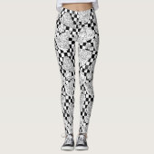 Checkerboard Pizzeria Pizzeria Vrouw Chef Leggings (Voorkant)