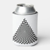 Checkerboard Pyramid Space Black en White Blikjeskoeler (Blikje Voorkant)