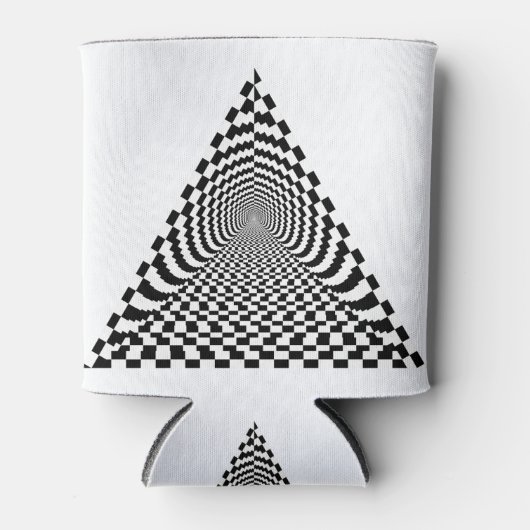 Checkerboard Pyramid Space Black en White Blikjeskoeler (Voorkant)