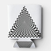 Checkerboard Pyramid Space Black en White Blikjeskoeler (Achterkant)