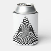 Checkerboard Pyramid Space Black en White Blikjeskoeler (Blikje Achterkant)