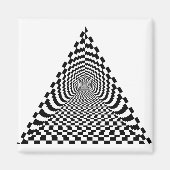 Checkerboard Pyramid Space Black en White Magneet (Voorkant)