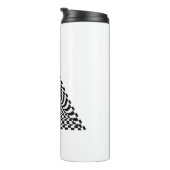 Checkerboard Pyramid Space Black en White Thermosbeker (Geroteerd rechts)