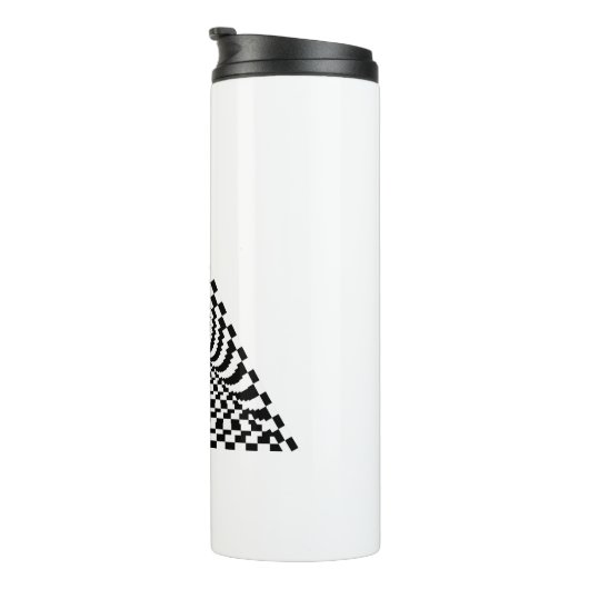 Checkerboard Pyramid Space Black en White Thermosbeker (Geroteerd rechts)