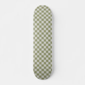 Checkerboard Sage Green Checkered Squares Check Skateboard (Voorkant)