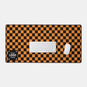 Checkerboard Sinaasappel / Zwart - Uw bedrijf Logo Bureaumat