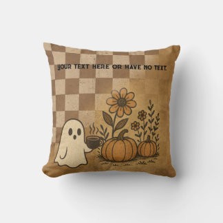 Checkerboard Spooky Ghost Coffee Spice Kussen