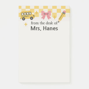 Checkerboard Teacher Gepersonaliseerde Post-IT-not Post-it® Notes