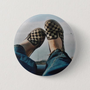 Checkerboard Vans Button