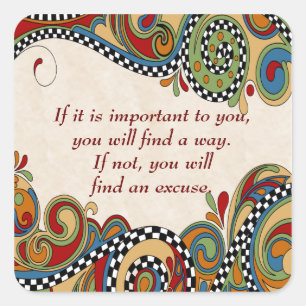 Checkerboard Whimsy Bevestiging Stickers