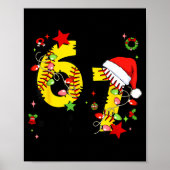 Checkered 67 Softball Santa Hat Christmas Six Seve Poster (Voorkant)