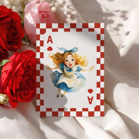 Checkered Alice in ONEDERLAND 1st Birthday Party Kaart