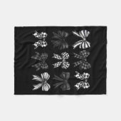 Checkered Bow Coquette Funny Gift Tee Women, Men  Fleece Deken (Voorkant (Horizontaal))