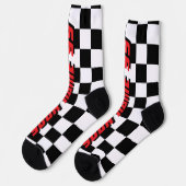 Checkered flag car racing sport personalized sokken (Links)