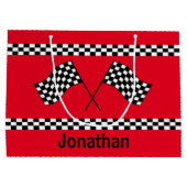 Checkered Flag Design Gift Bag Groot Cadeauzakje (Achterkant)