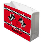 Checkered Flag Design Gift Bag Groot Cadeauzakje (Achterkant Gekanteld)