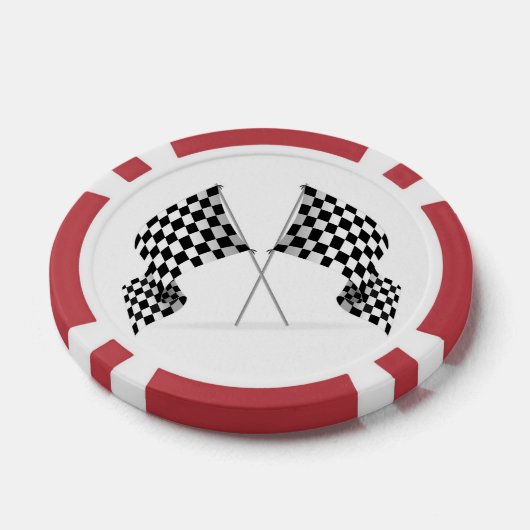 Checkered Flag Design Poker Chips (Enkel)