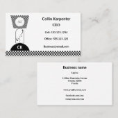 Checkered & Geometric Black White Shapes Visitekaartje (Voorkant / Achterkant)