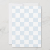 Checkered Grad graduation announcement Blue Aankondiging (Achterkant)