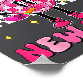 Checkered Happy New Year 2026 Disco Ball New Year  Poster (Hoek)