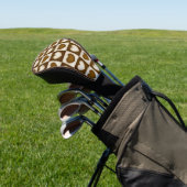 Checkered Hearts in Warm Cocoa Golfheadcover (Insitu)