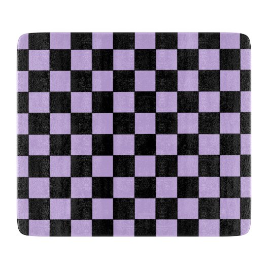 Checkered Lavender and Black Snijplank (Voorkant)