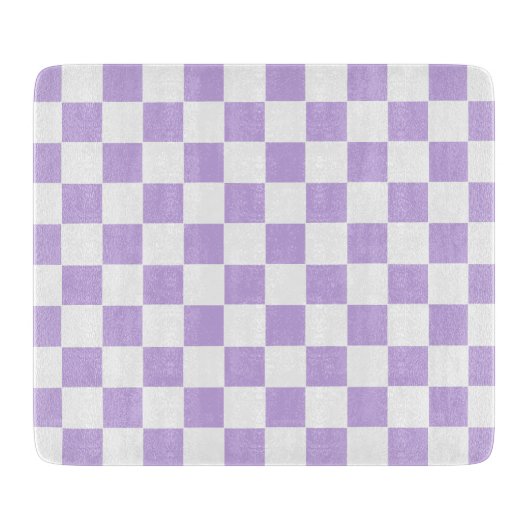 Checkered Lavender and White Snijplank (Voorkant)