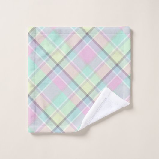 Checkered pattern of caramel colors. (Gant de toilette)