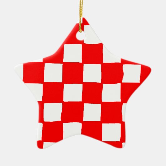 checkered pattern (red) keramisch ornament (Voorkant)