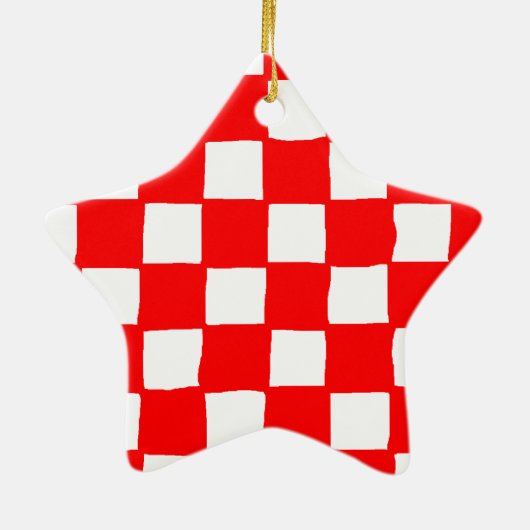 checkered pattern (red) keramisch ornament (Achterkant)