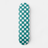 checkered pattern (teal) skateboard (Voorkant)