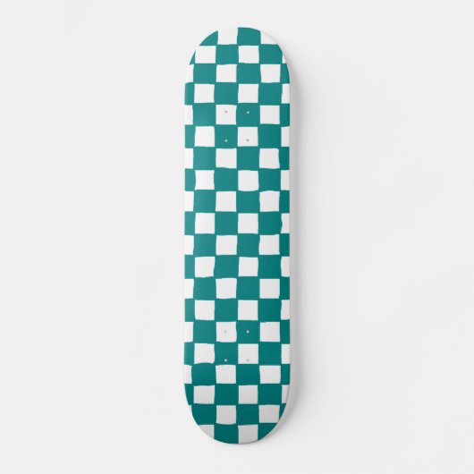 checkered pattern (teal) skateboard (Voorkant)