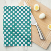 checkered pattern (teal) theedoek (Quarter Fold)
