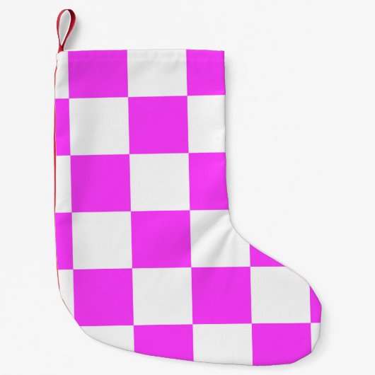 Checkered pattern tile background. White and Pinka Kleine Kerstsok (Voorkant)
