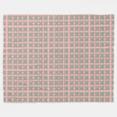 Checkered Pink and Green Fleece Blanket Deken (Voorkant (Horizontaal))