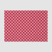 Checkered Red and Hot Pink  Tissue Paper Tissuepapier (Voorkant)