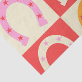 Checkered Retro Horseshoe in Orange red and Pink  Tissuepapier (Detail)