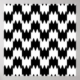 Checkered Sine Waves Poster