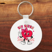 Checkered Six Seven Cool Hearts 67 Valentines Day Sleutelhanger (Voorkant)
