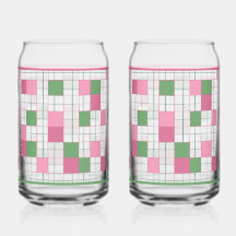 Checkered Soda Glass