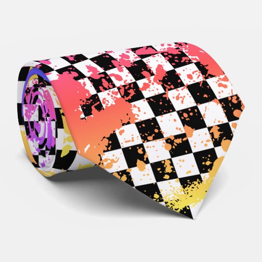 checkered splatz stropdas (Opgerold)