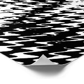 Checkered Wave Distortion BW Poster (Hoek)
