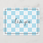 Checkers en harten briefkaart (Voorkant)