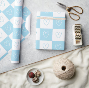 Checkers en harten cadeaupapier