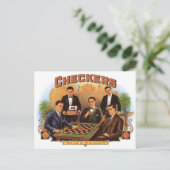Checkers Mild & Mellow Cigars Label Art Briefkaart (Staand voorkant)