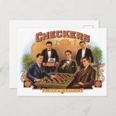 Checkers Mild & Mellow Cigars Label Art Briefkaart (Voorkant / Achterkant)