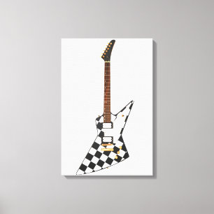 CHECKERS ROCK GITAAR 16x24 Canvas Afdruk