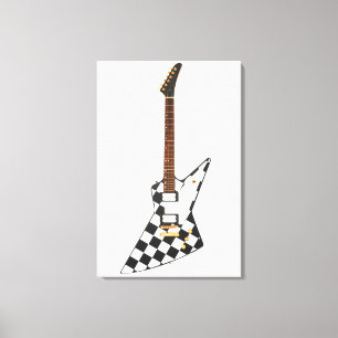 CHECKERS ROCK GITAAR 24x36 Canvas Afdruk